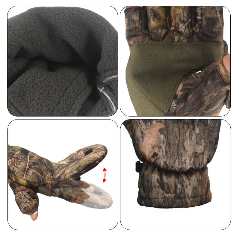 SABADO Winter Camouflage Half Finger Flip Gloves Rękawiczki taktyczne