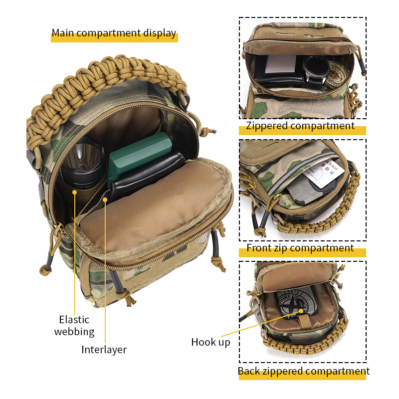 SABADO Outdoor Men Pack Combat Utility Pas w talii Molle Mała sakiewka Sling Taktyczna torba na ramię